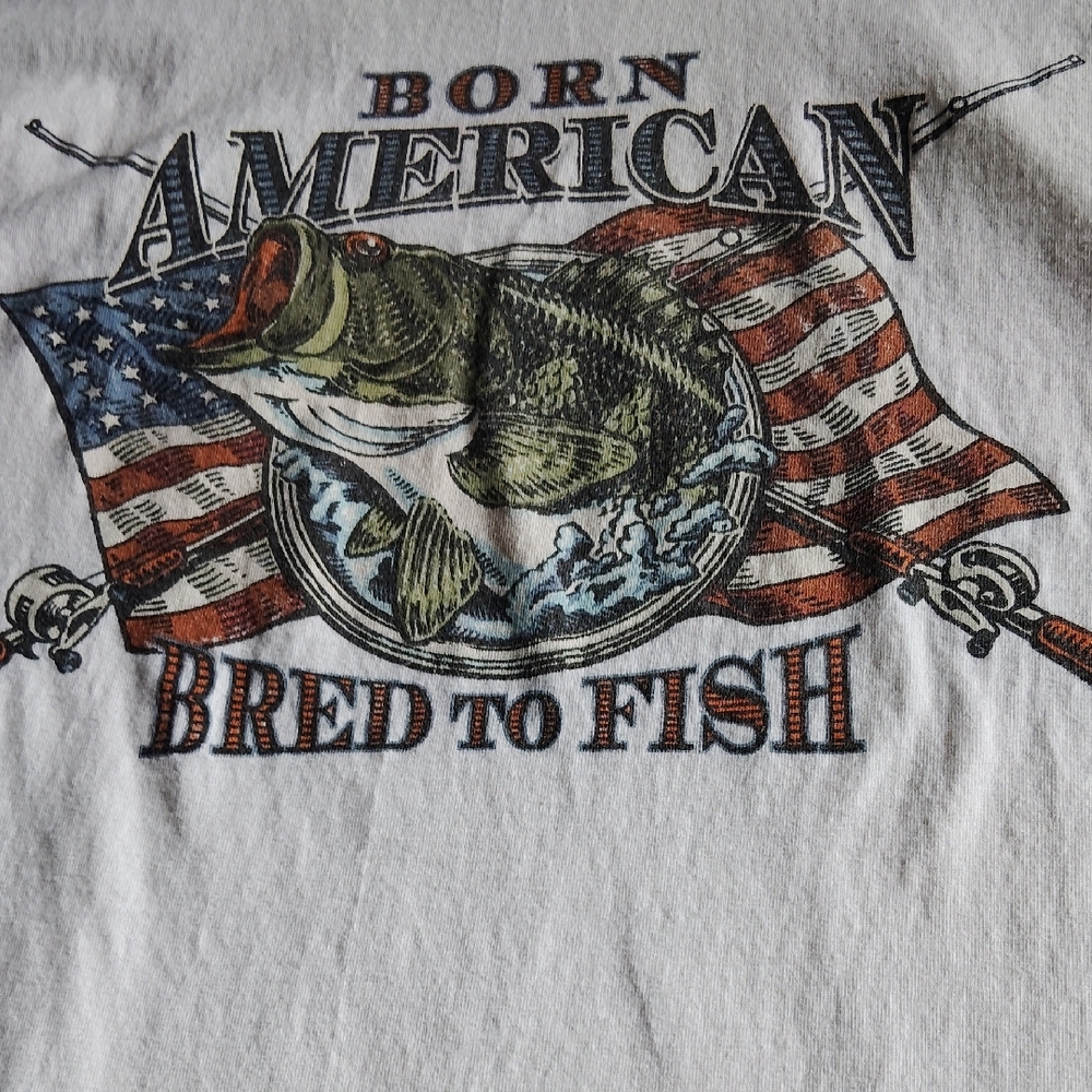 American Flag Fish Graphic T-Shirt